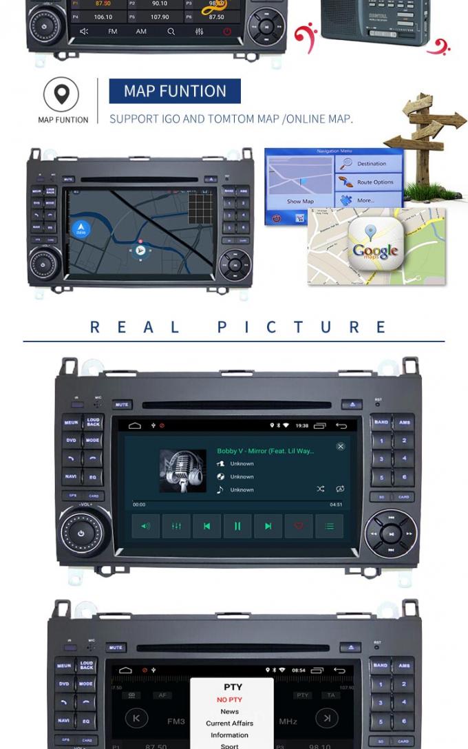 Cámara incorporada IPS 1024*600 de la parte posterior del reproductor de DVD del Benz de GPS Mercedes para W245