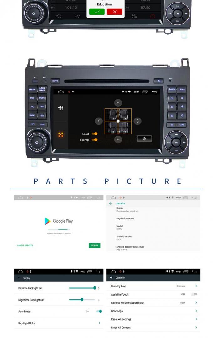 Cámara incorporada IPS 1024*600 de la parte posterior del reproductor de DVD del Benz de GPS Mercedes para W245