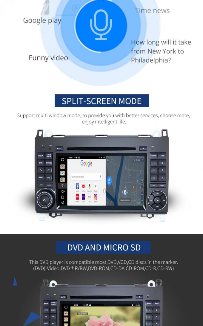 Navegación GPS del reproductor de DVD del Benz de Mercedes de la pantalla táctil de 7 pulgadas para el Benz W169