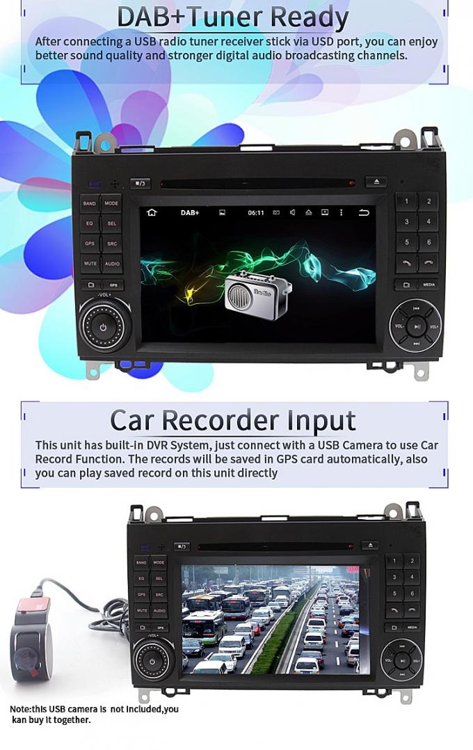 Reproductor de DVD del Benz de Android 8,0 Mercedes con la cámara BT AUX. de la parte posterior de Canbus