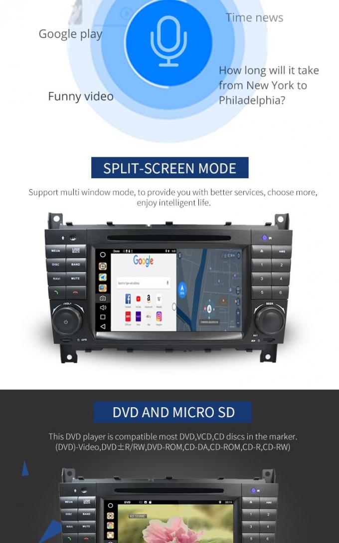 Reproductor de DVD del Benz de Mercedes de la pantalla táctil de 7 pulgadas con el reproductor multimedia