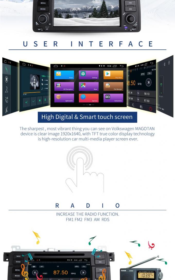 Reproductor de DVD estéreo Android 8,1 de BMW GPS del audio para el automóvil con la radio del MP3 MP5 FM