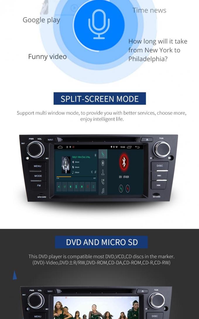 Sistema auto Bluetooth del reproductor de DVD PX6 Android 8,1 de BMW GPS de la radio del coche - permitido