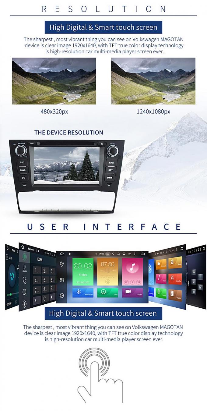Android 8,0 7 pantalla táctil del reproductor de DVD de la pulgada E90 BMW GPS con Canbus