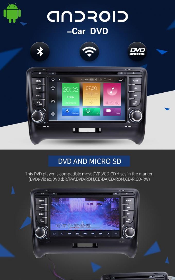 7 reproductor de DVD de Audi A4 de la PULGADA, ST TDA7388 del reproductor de DVD de BT WIFI para Android