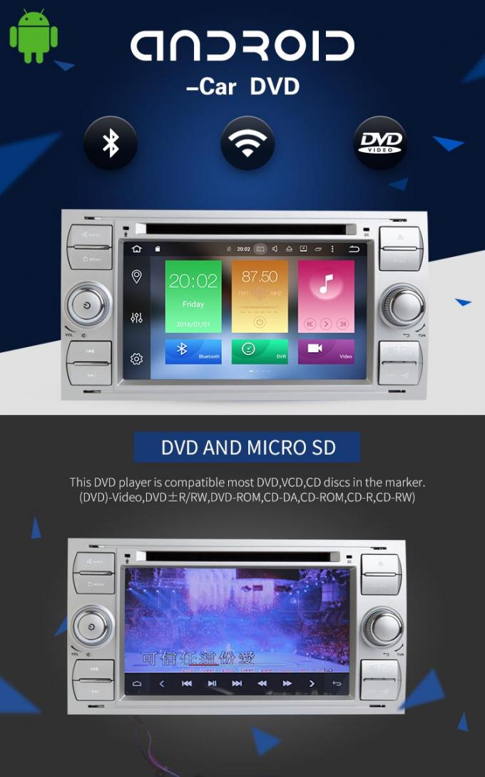Sistema estéreo del DVD de las multimedias de Ford del coche, reproductor de DVD de radio de Ford Focus del sintonizador