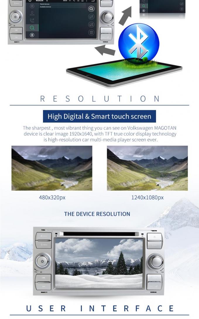 7 ayuda del reproductor de DVD del coche de Android 7,1 Ford de la pulgada multi - lengua y pantalla capacitiva