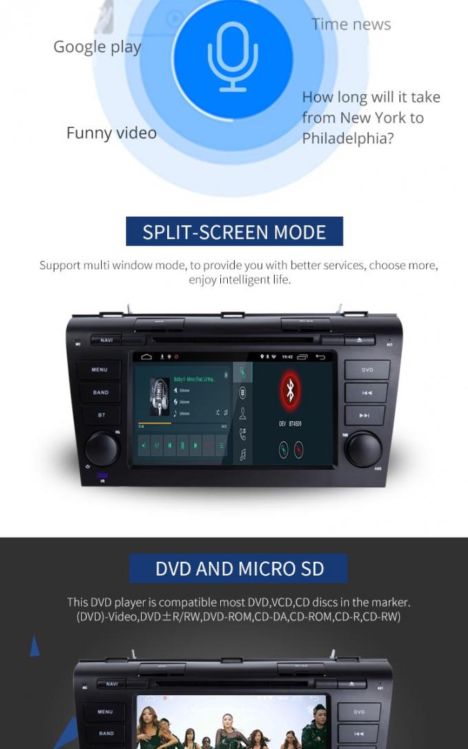 Reproductor de DVD con la pantalla, reproductor de DVD del coche de MAZDA 3 del auto de Android del vínculo del espejo