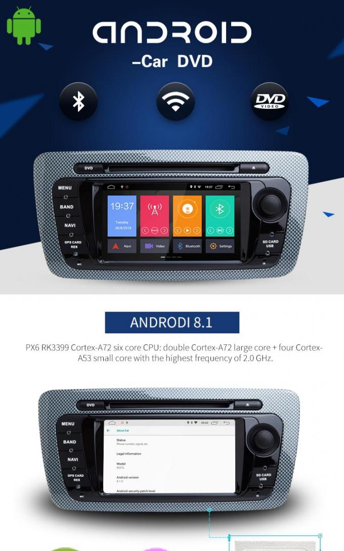 6,2" reproductor de DVD Bluetooth - lector de cd incorporado permitido del coche de Android de GPS