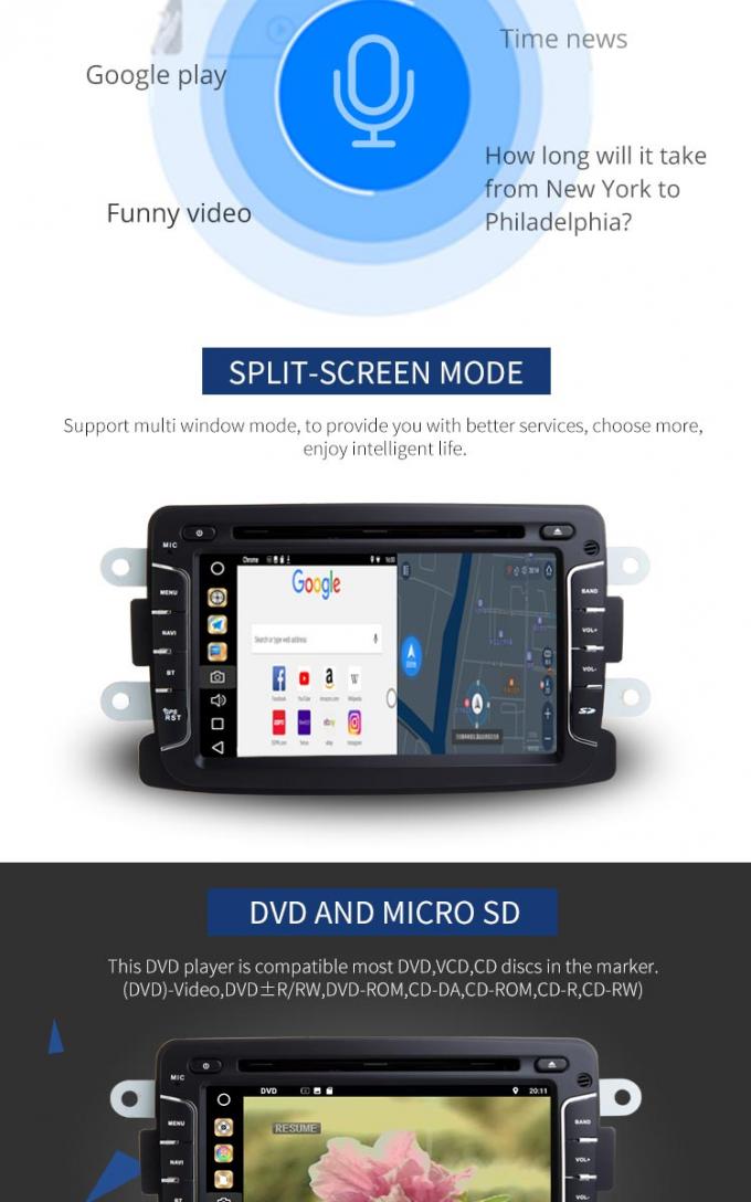 Estéreo y reproductor de DVD del coche del plumero de Android 8,1 Renault con la radio auto GPS