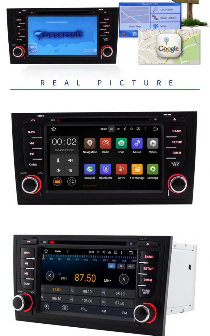 sistema de navegación GPS del reproductor de DVD del coche de 2GB RAM A6 Audi con vínculo del espejo de la radio del SD USB