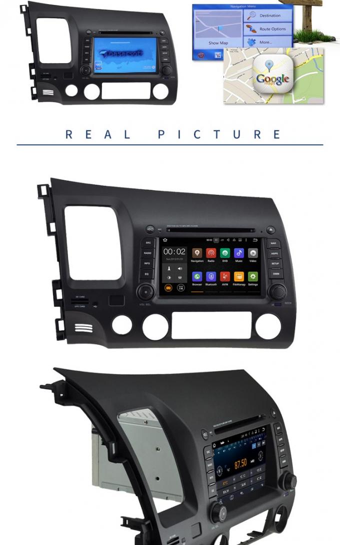 Reproductor de DVD cívico del coche de GPS Honda de las multimedias multi - lengua apoyada