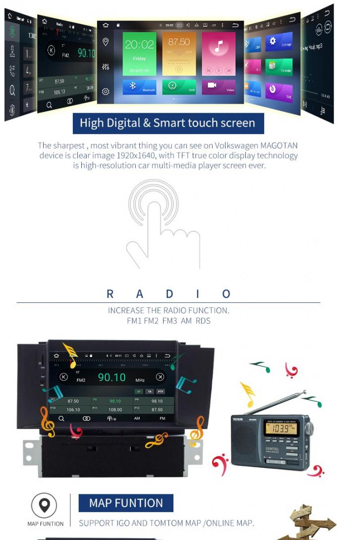Radio estérea del jugador FM del dinar del coche doble de Android 8,0 Citroen para Citroen C4L