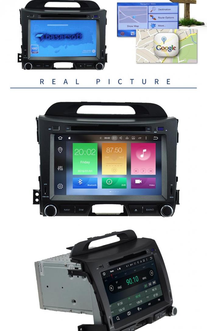 Reproductor de DVD del coche de KIA Sportage 8,0 Android con los mapas de las radios estéreo de GPS