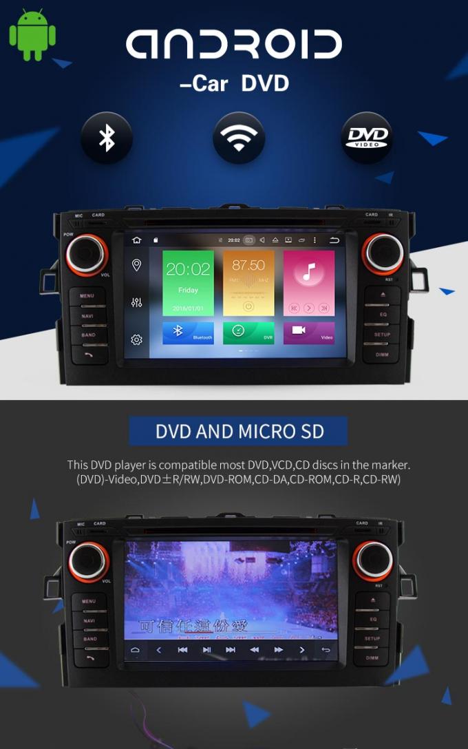 Reproductor de DVD del coche de Android 8,0 Toyota con 7 la radio del MP3 MP4 de la pantalla táctil de la pulgada