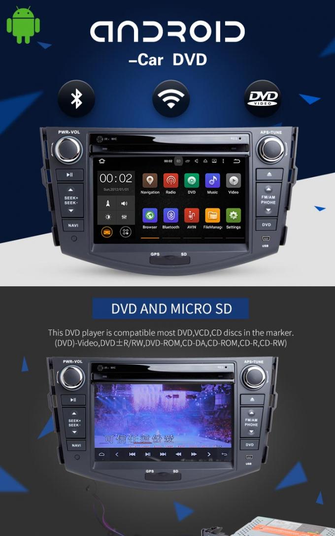 Reproductor de DVD del coche de Android 7,1 Toyota con vínculo audio estéreo del espejo de los Gps Wifi