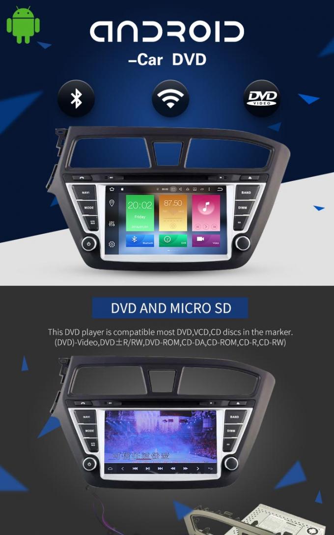 Reproductor de DVD del coche de Android 8,0 Hyundai de la pantalla táctil con el vídeo AUX. de Wifi BT GPS