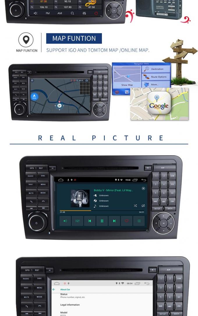Reproductor de DVD AUX. de la navegación del Benz de Mercedes del puerto de USB de la cámara de la parte posterior de GPS con la radio de coche