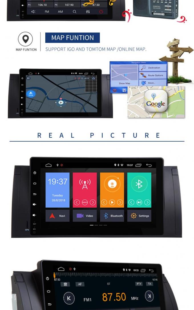 9 reproductor de DVD de BMW GPS del coche de Android 8,1 de la pulgada con SD FM MP4 MP3 USB AUX.