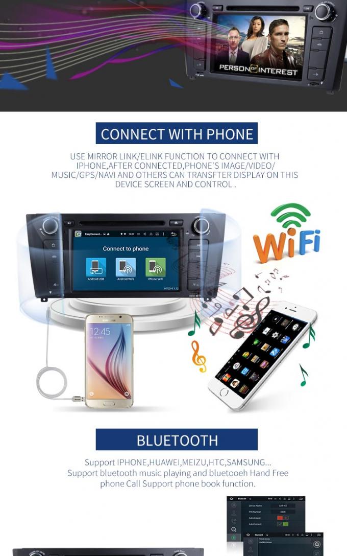 Reproductor de DVD de BMW GPS de las multimedias del coche con la ayuda GPS Android 7,1 de la radio estéreo