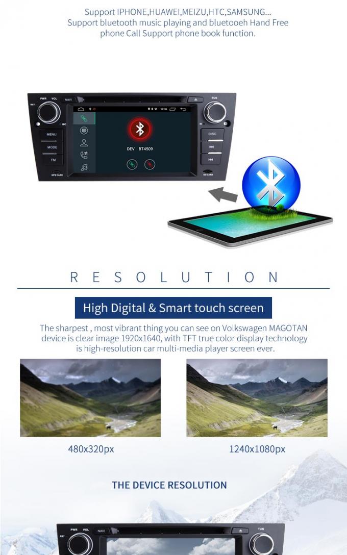 Sistema auto Bluetooth del reproductor de DVD PX6 Android 8,1 de BMW GPS de la radio del coche - permitido