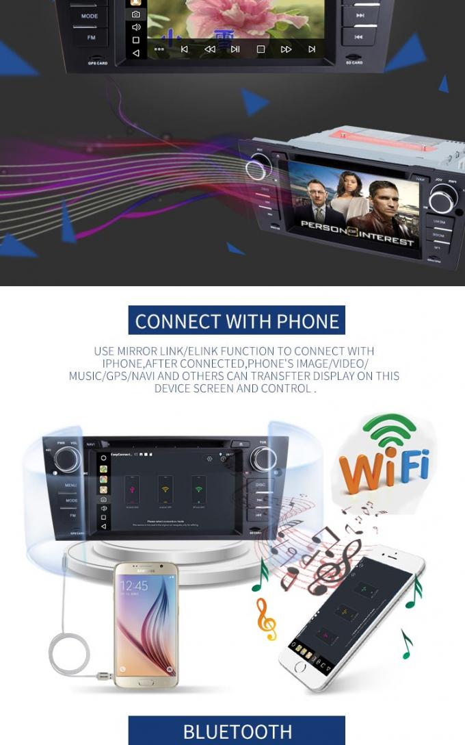 Función equipada tablero de instrumentos MP3 MP5 del reproductor de DVD FM/AM de BMW GPS del coche de Android 8,1