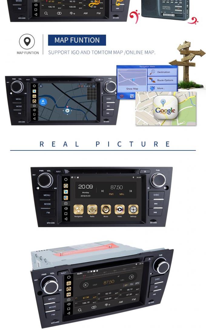 Función equipada tablero de instrumentos MP3 MP5 del reproductor de DVD FM/AM de BMW GPS del coche de Android 8,1