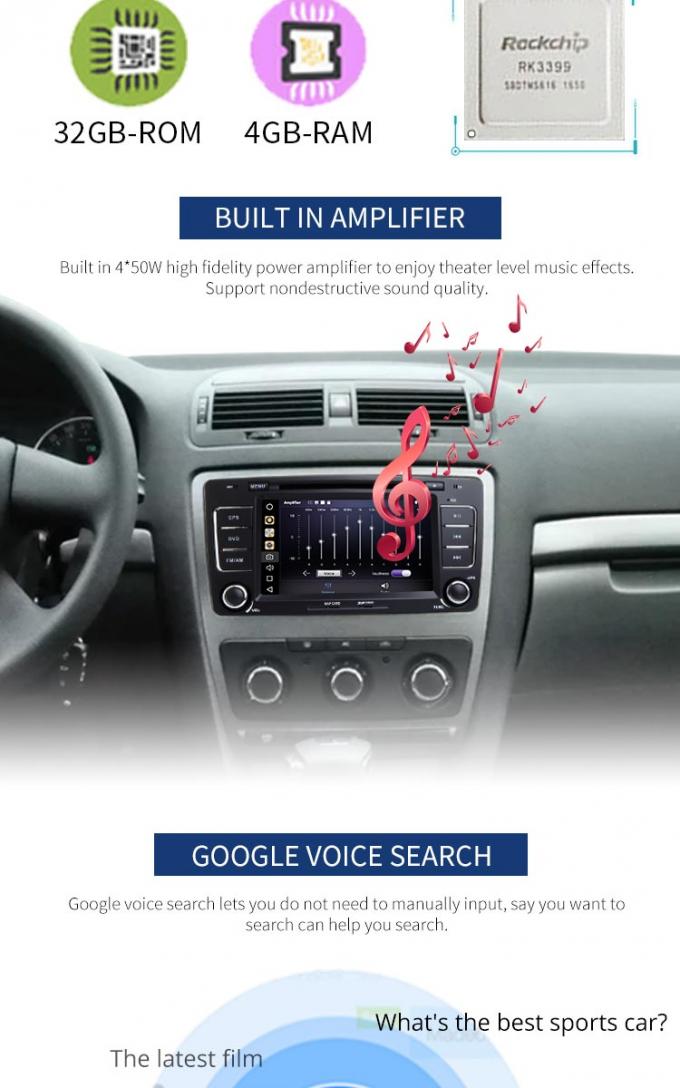 7 radio y navegación GPS del reproductor de DVD FM de Volkswagen de la pantalla táctil de la pulgada