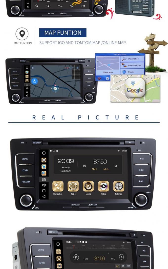 7 radio y navegación GPS del reproductor de DVD FM de Volkswagen de la pantalla táctil de la pulgada