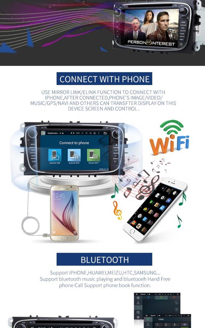 Estéreo del coche de la pantalla táctil del Usb de Canbus BT IPod con los Gps y Bluetooth