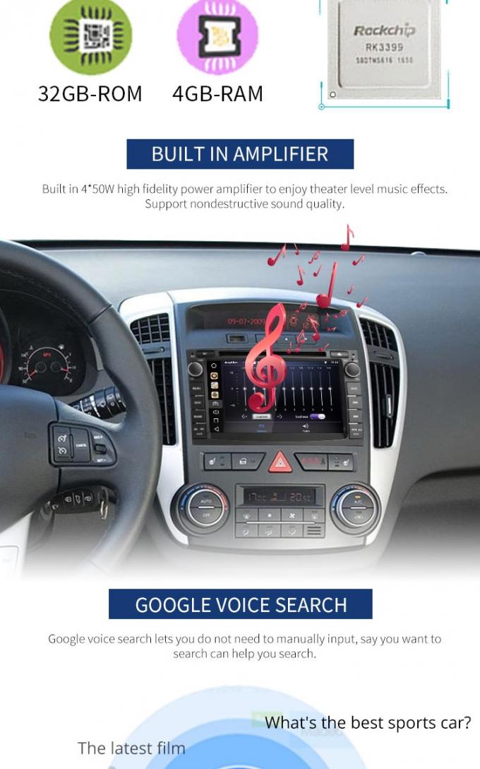 Pantalla capacitiva y multi-touch de la navegación de los Gps del jugador de la radio de coche de KIA Android