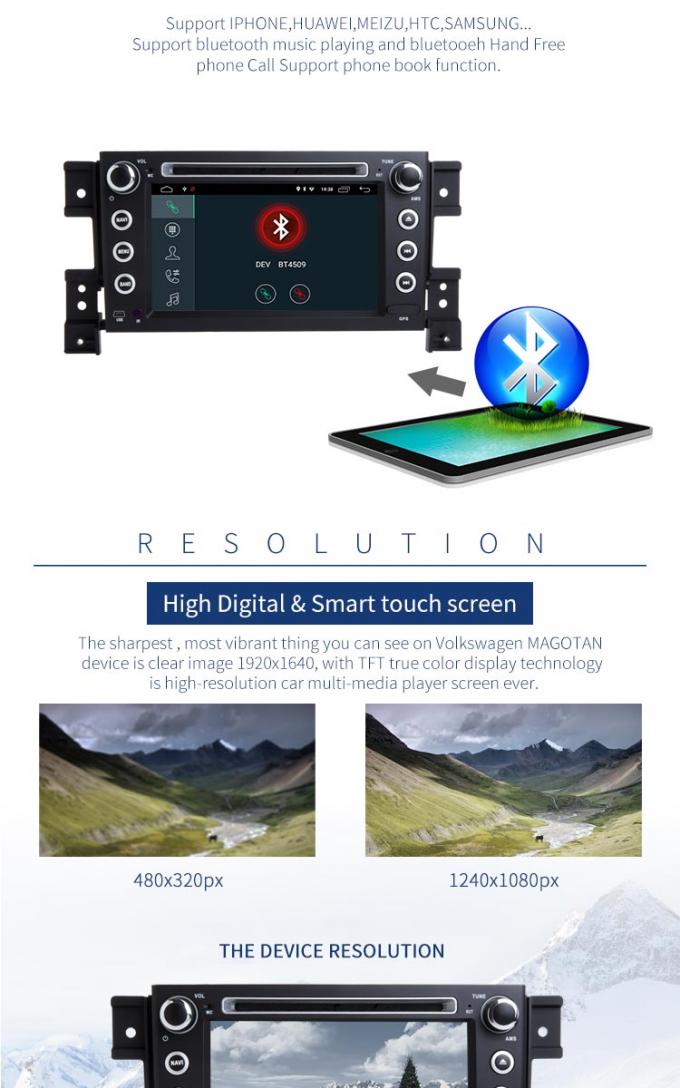 Reproductor de DVD Bluetooth - base permitida del coche de SUZUKI de la navegación GPS de PX6 RK3399 Cortex-A72 ocho