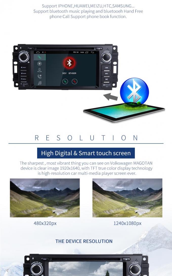 ROM de alta resolución Wifi Canbus BT del reproductor de DVD 4G RAM 32G del coche de Android