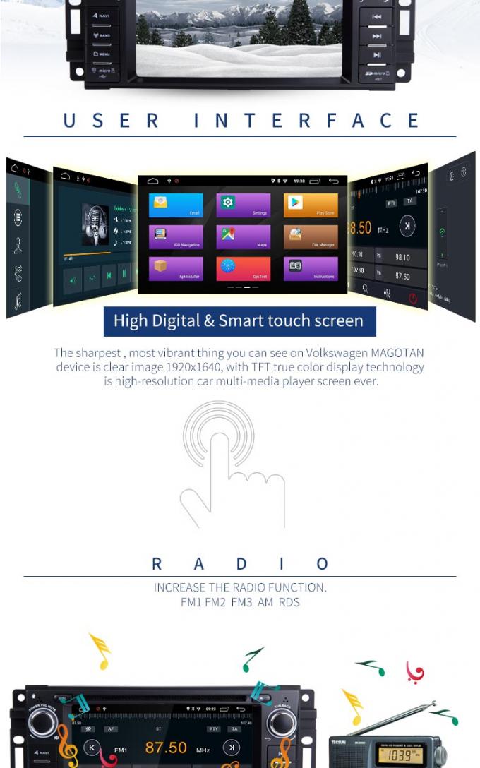 ROM de alta resolución Wifi Canbus BT del reproductor de DVD 4G RAM 32G del coche de Android