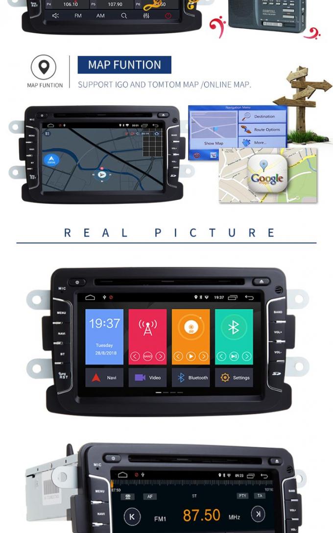 Plumero Android de Renault reproductor de DVD del coche de 7 pulgadas con la radio video WiFi AUX.