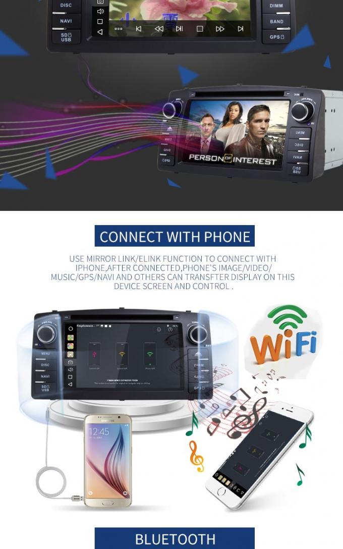 Reproductor de DVD del coche de Android de la pantalla táctil de 7 pulgadas multi - lengua TV-BOX OBD TPMS
