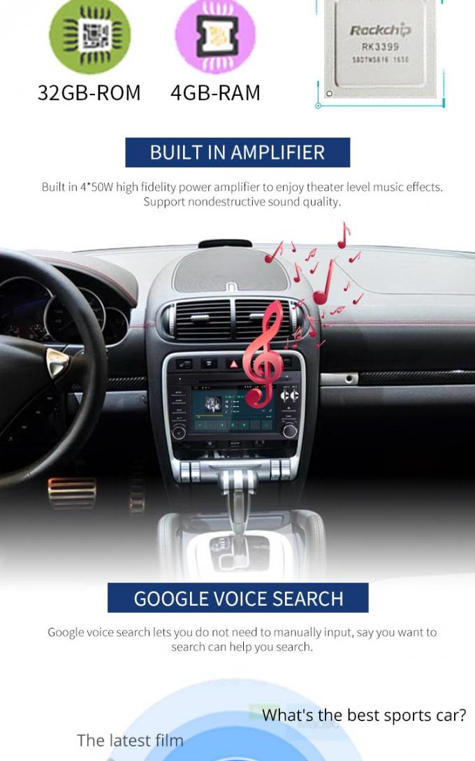 Tarjeta libre del mapa de la radio de coche de la pantalla táctil de Android 8,1 Porsche Cayenne Android