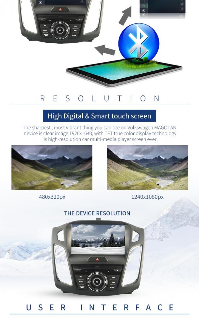 Reproductor de DVD Android 7,1 del coche de Ford de la pantalla táctil de 9 pulgadas con el mapa en línea del mapa euro lleno