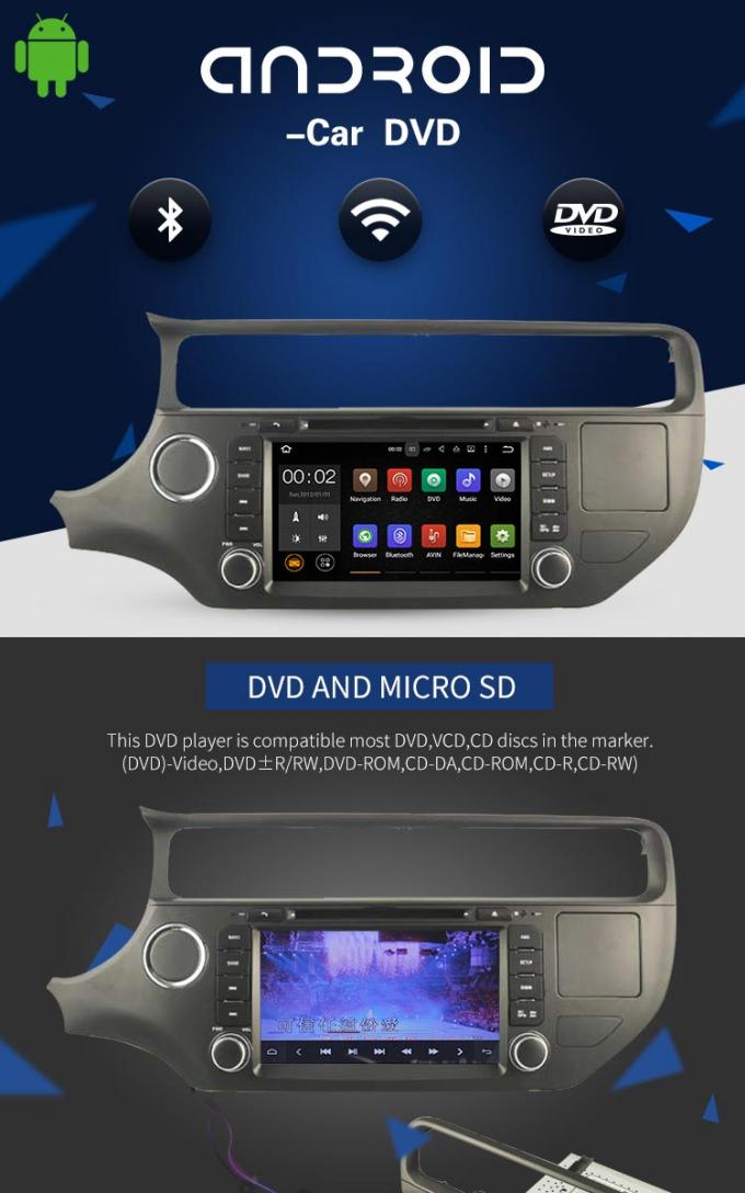 Reproductor de DVD de la navegación del reproductor de DVD del coche de PX3 4core Android para KIA RÍO con vínculo del espejo
