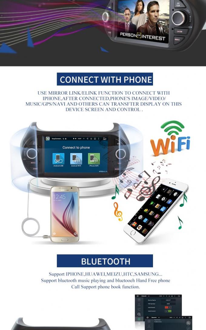 Jugador estéreo Android 7,1 del DVD del coche para la radio de Fiorion GPS SD USB