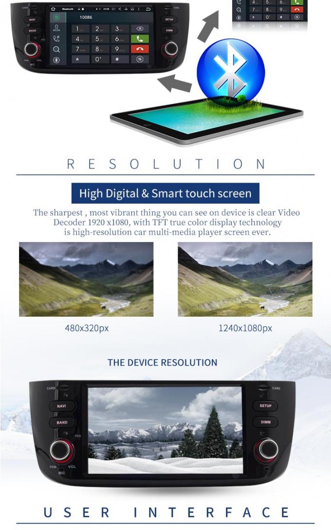 Reproductor de DVD de FIAT del coche de Android 8,0 con la radio estéreo GPS para LINEA NUEVO